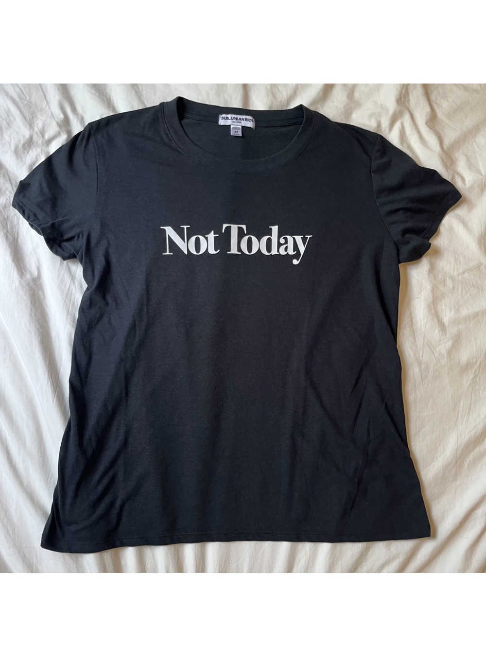 Sub_Urban Riot Black ‘Not Today’ Short Sleeve Graphic T Shirt size Medium